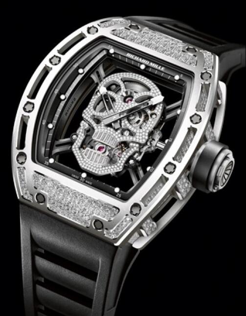 Replica Richard Mille RM 052 Tourbillon Skull White Gold Watch